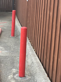 Bollards in your parking lot in Tampa, Florida